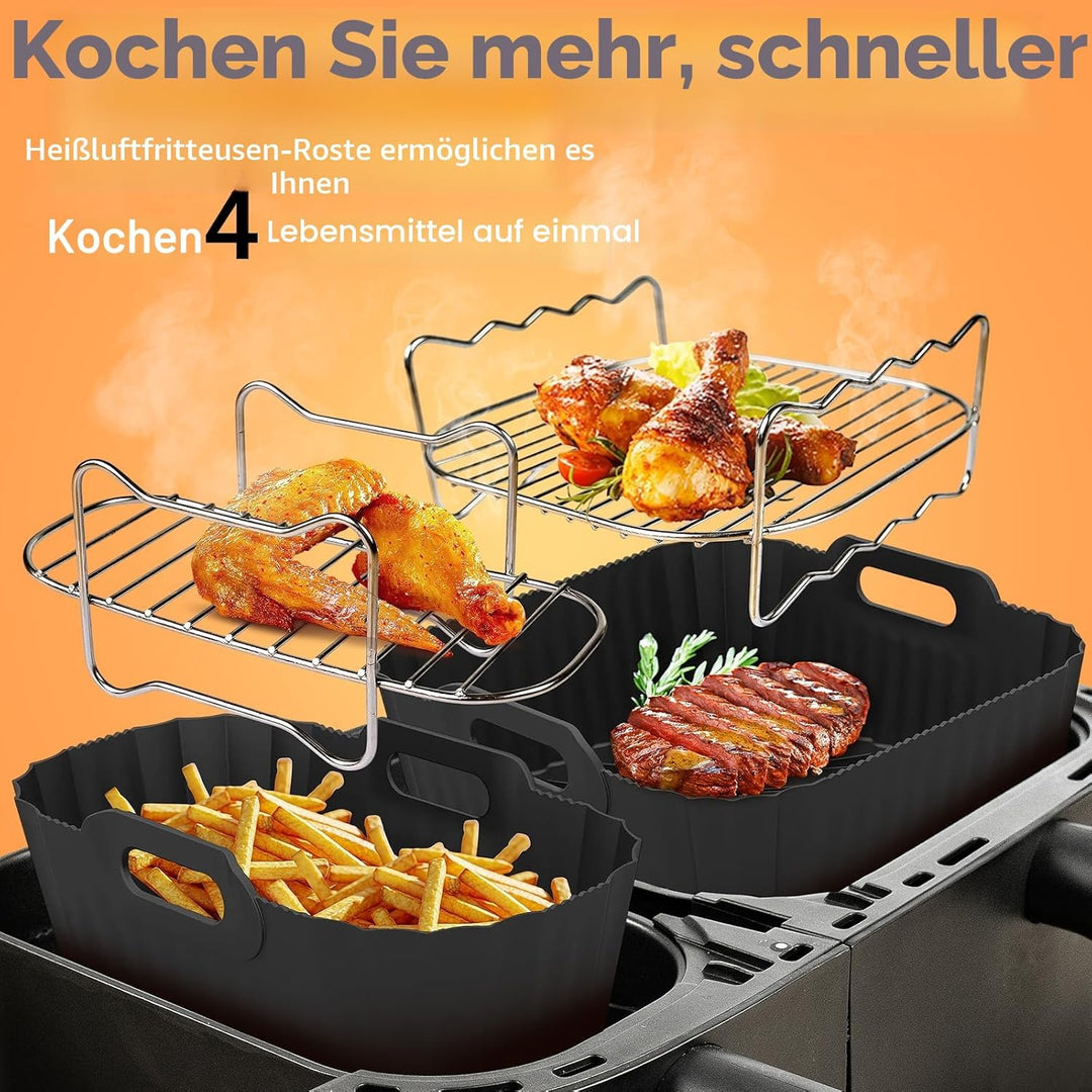 Airfryer Zubehör für Philips Dual Basket Airfryer 3000 Serie,Heissluftfritteuse Zubehör für Philips