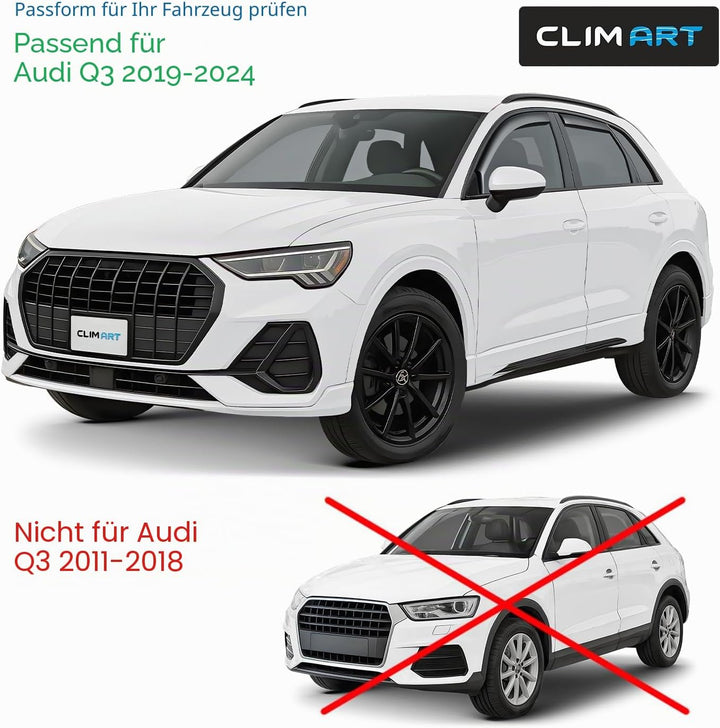 CLIM ART Windabweiser für/kompatible mit Audi Q3 2019-2024 SUV - Integrierte Regenabweiser - Autofen