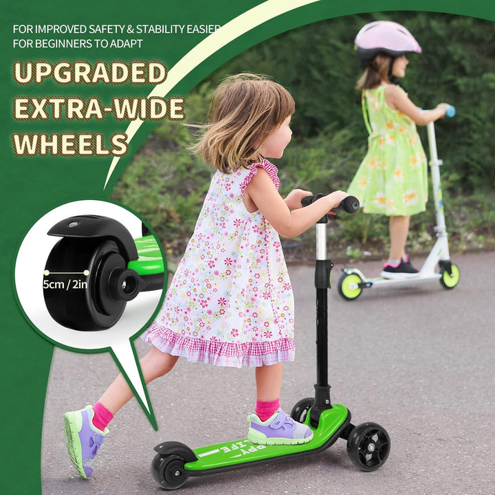 besrey Scooter Kinder Roller, der sichere Premium Dreiradscooter mit PU LED Leuchtenden Räder, Faltb
