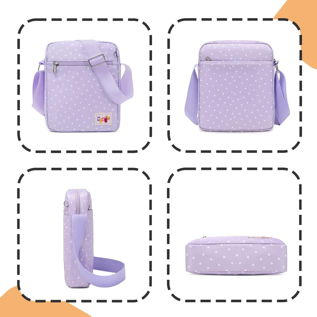 Casual Canvas Schultertasche +Geldbeutel/Mäppchen für Mädchen Jungen & Kinder Jugendliche (Rose rot)