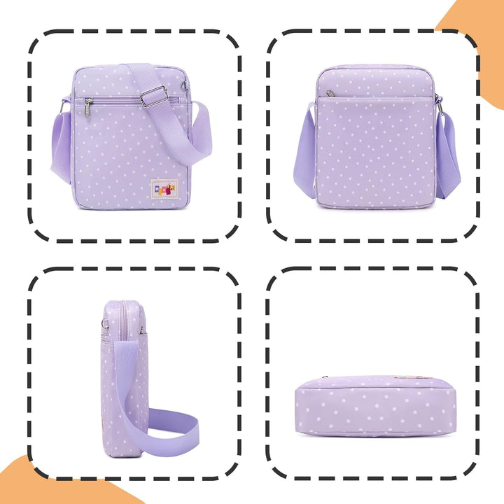 Casual Canvas Schultertasche +Geldbeutel/Mäppchen für Mädchen Jungen & Kinder Jugendliche (Rose rot)