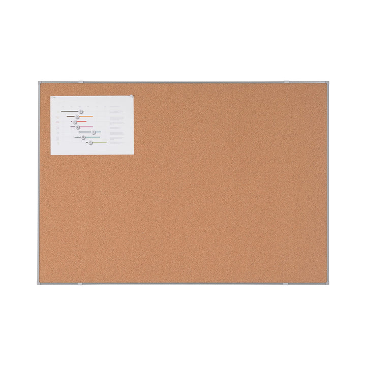 BoardsPlus Economy Korktafel, 118 x 88 cm, Rahmen aus grauer Tech-Legierung 120 x 90 cm, 120 x 90 cm