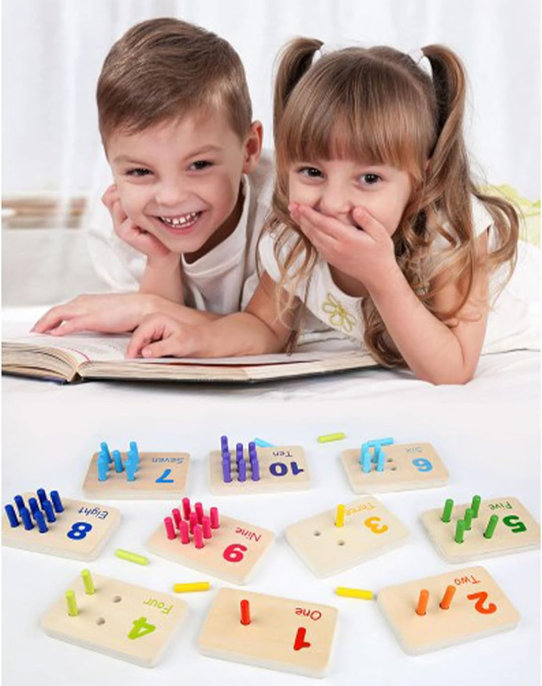 Montessori Spielzeug, Verschiedene Zahlen und Farben, Kinderspielzeug mit Aufbewahrungsbox, Geschenk