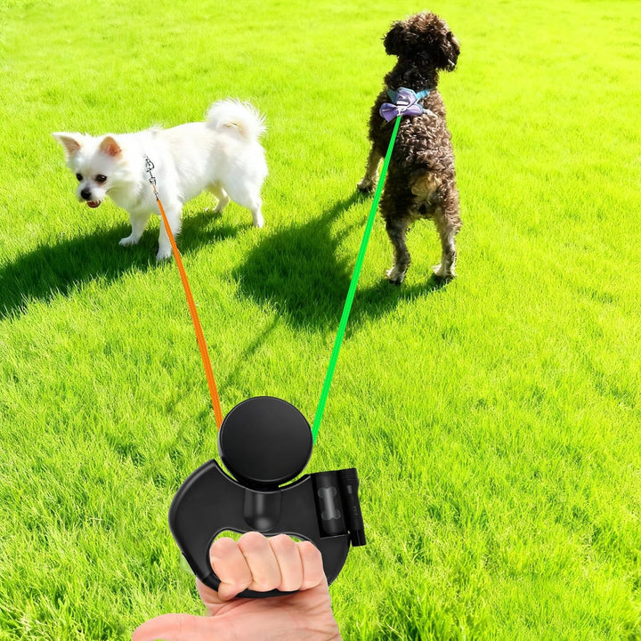 Nimomo Hundeleine, Automatische Leinen Hundeleine Einziehbare Doppel-Hundeleine Dog Lead Pet Leash 1