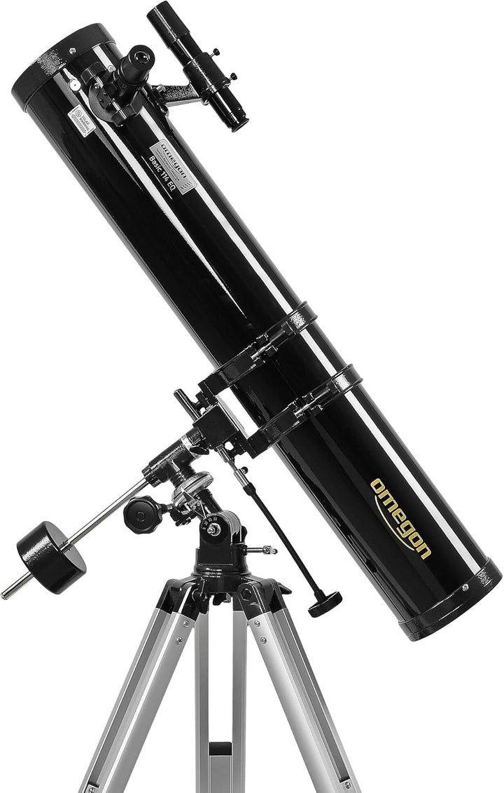 Omegon Teleskop N 114/900 EQ-1 | Spiegelteleskop Einsteiger | Parallaktische EQ-1 Montierung | präzi