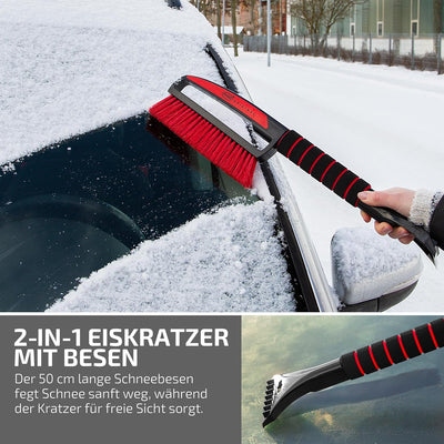 HEYNER® Eiskratzer Auto 9cm Klinge I mit Schneebesen mit 3cm x 22cm aus Polysterol I Aluminium Griff