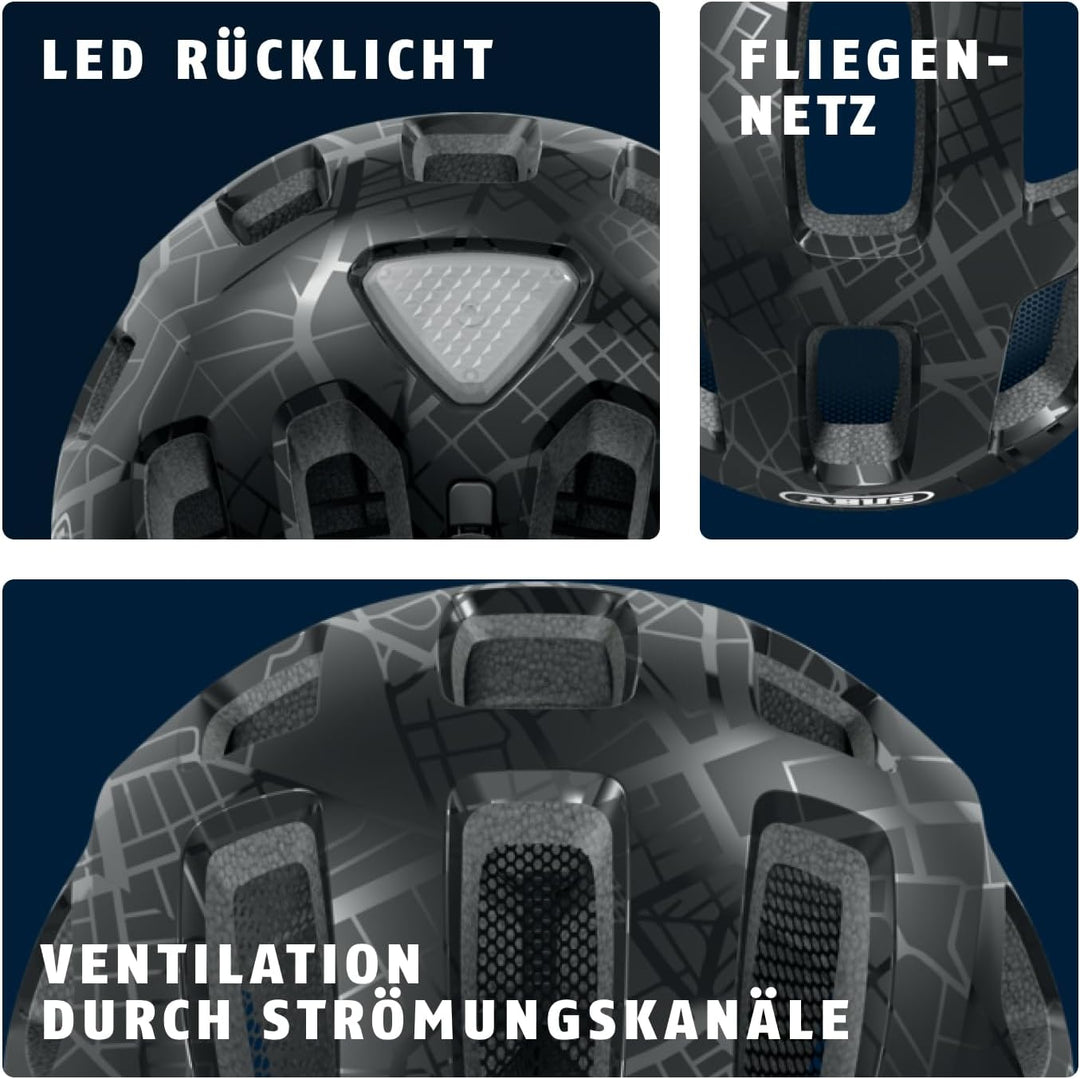 ABUS Fahrradhelm Youn-I 2.0 - mit Licht für Kinder, Jugendliche und junge Erwachsene - für Mädels un