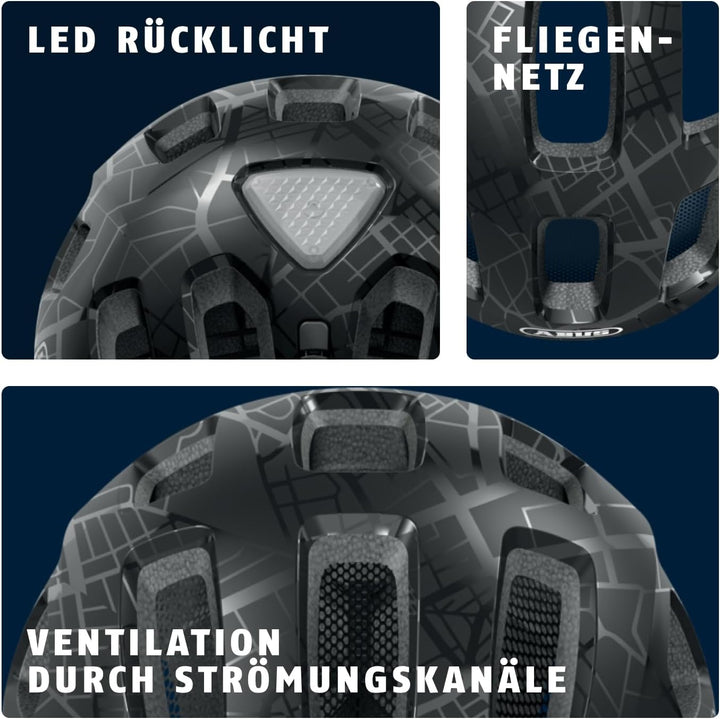 ABUS Fahrradhelm Youn-I 2.0 - mit Licht für Kinder, Jugendliche und junge Erwachsene - für Mädels un