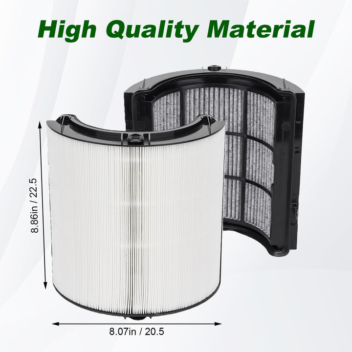 2 in 1 HEPA Ersatzfilter Kompatibel mit Dyson Luftreiniger DP04 HP04 HP06 HP07 HP09 PH01 PH02 PH03 T