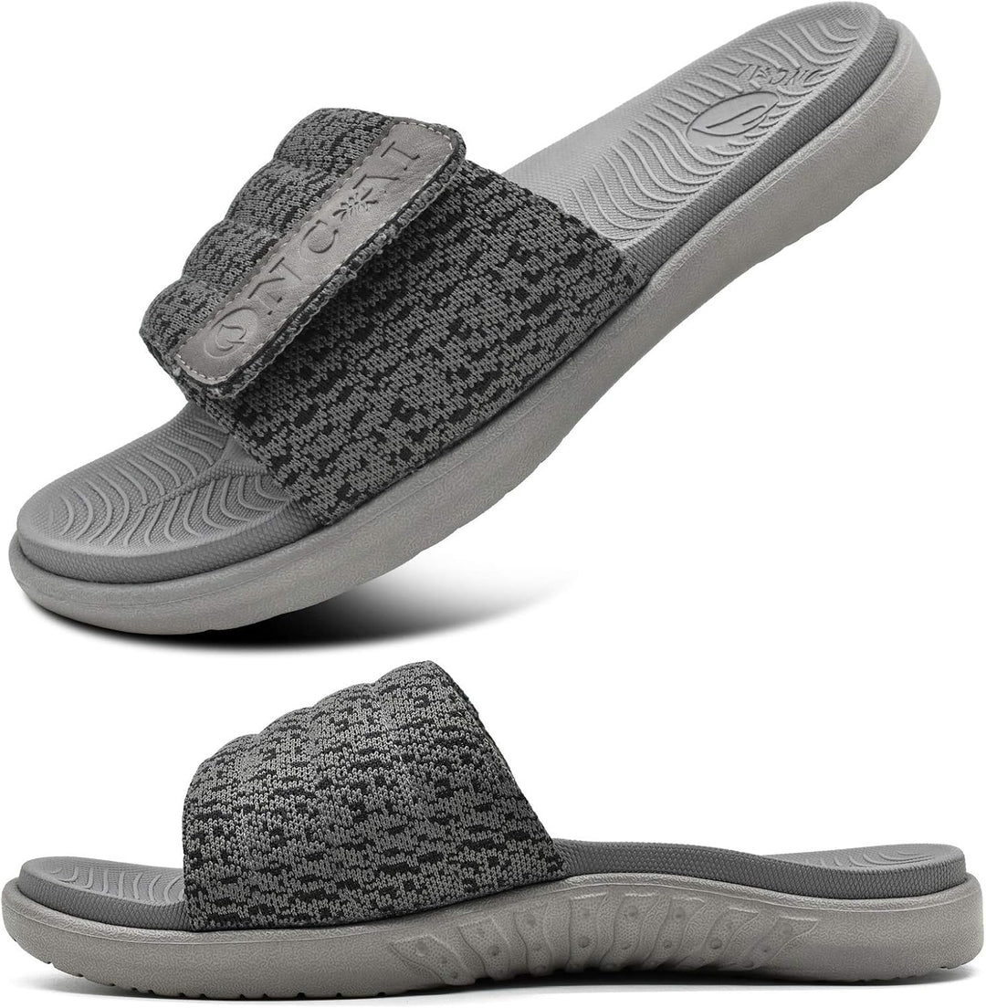 ONCAI Dusch Badelatschen Herren mit Klettverschluss Offener Zeh Sports Badesandalen Sommer Freizeit