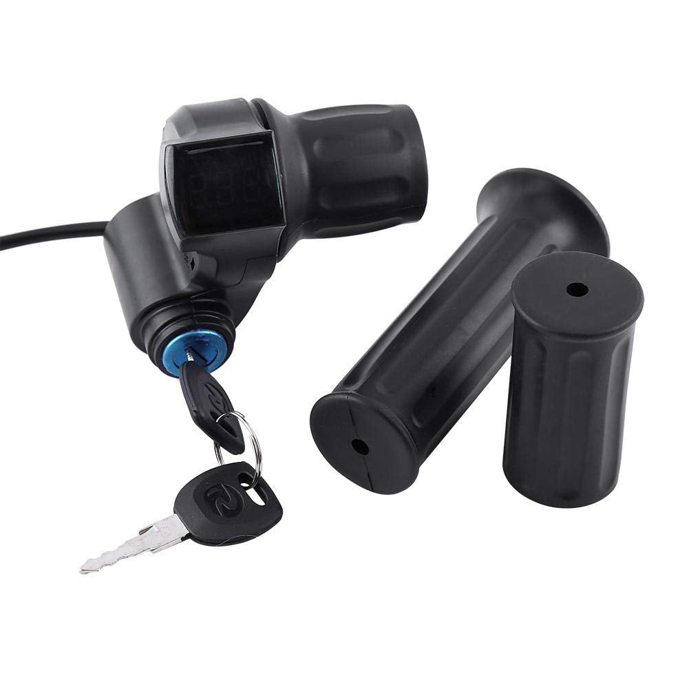 Ebike Gasgriff, Universal Scooter Twist Gas Lenkergriffe mit Display und Kabel für E-Scooter Mini El