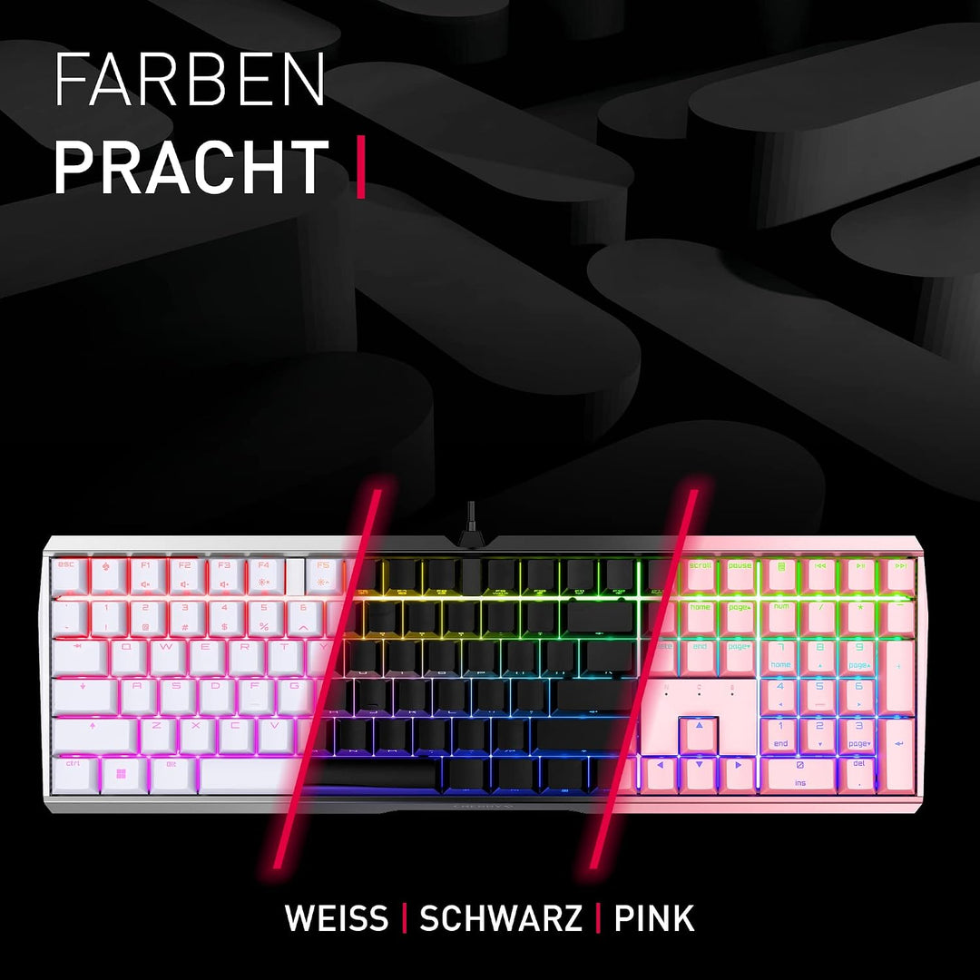 CHERRY MX Board 3.0 S, Mechanische Gaming-Tastatur mit Kabel, EU-Layout (QWERTY), Robustes Aluminium