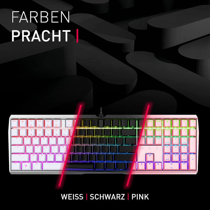 CHERRY MX Board 3.0 S, Mechanische Gaming-Tastatur mit Kabel, EU-Layout (QWERTY), Robustes Aluminium