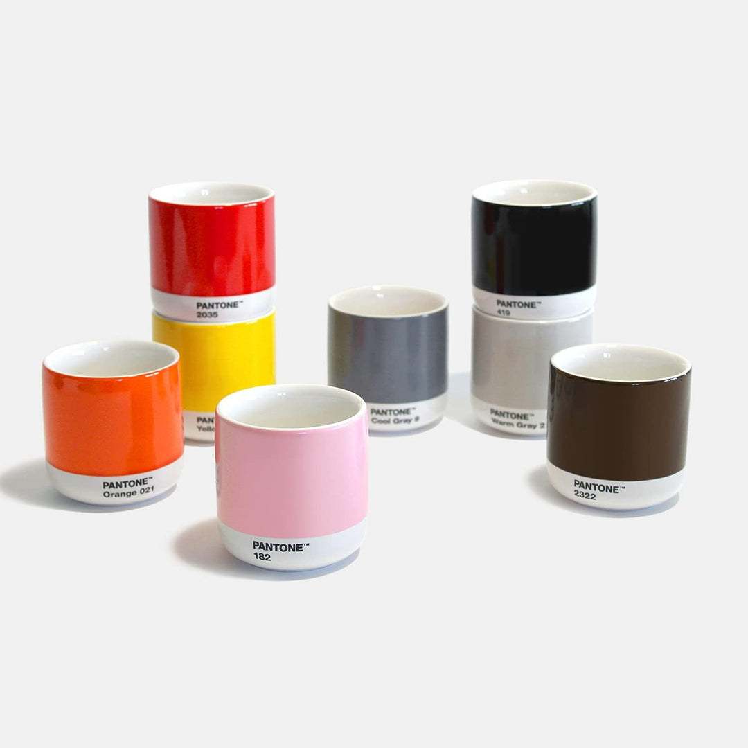 Pantone doppelwandiger Porzellan-Thermobecher Cortado, ohne Henkel, 190ml, Gray 9, Cool Grey 9