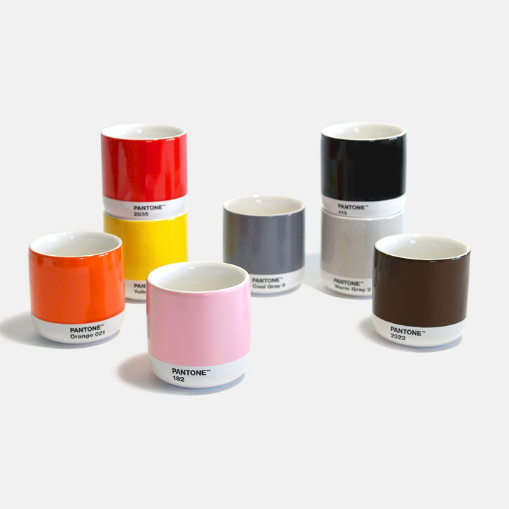 Pantone doppelwandiger Porzellan-Thermobecher Cortado, ohne Henkel, 190ml, Gray 9, Cool Grey 9
