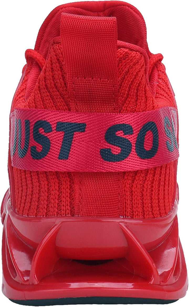Wonesion Herren Fitness Laufschuhe Atmungsaktiv rutschfeste Mode Sneaker Sportschuhe 42 EU 5 Rot, 42