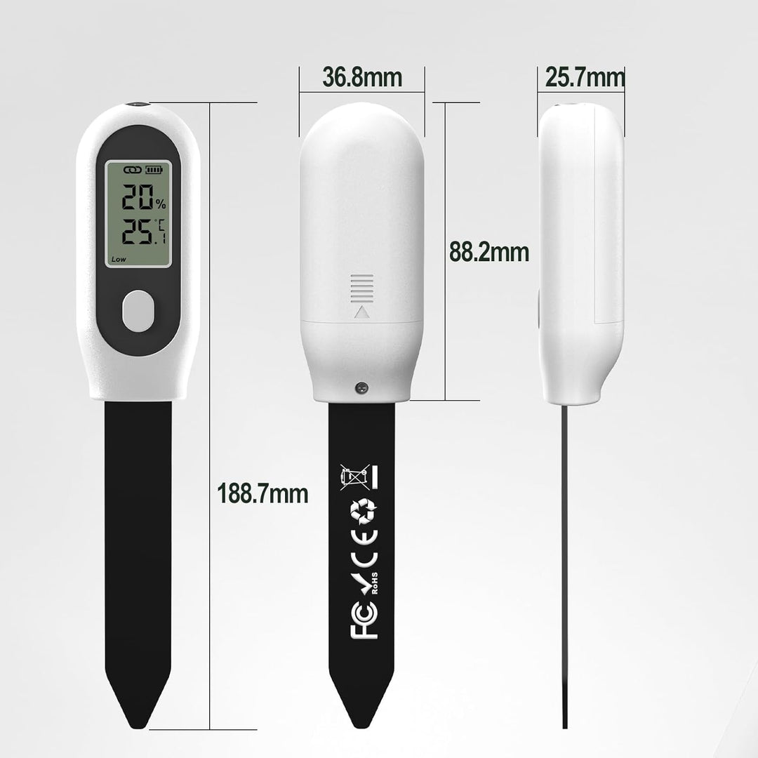 GIEX Zigbee 3-in-1 Bodenfeuchtesensor, 1er-Pack, für Garten mit Temperatur- & Lichtmessung, kompatib