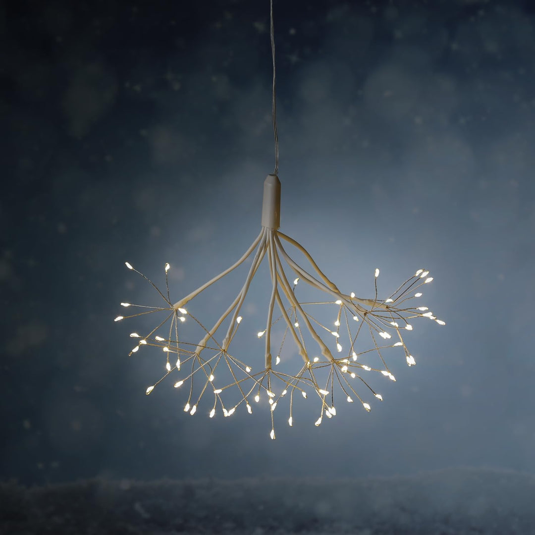 LED Feuerwerk Leuchte hängender Polarstern Pusteblume Firework 100 LED 25cm 8 Modi Fernbedienung für