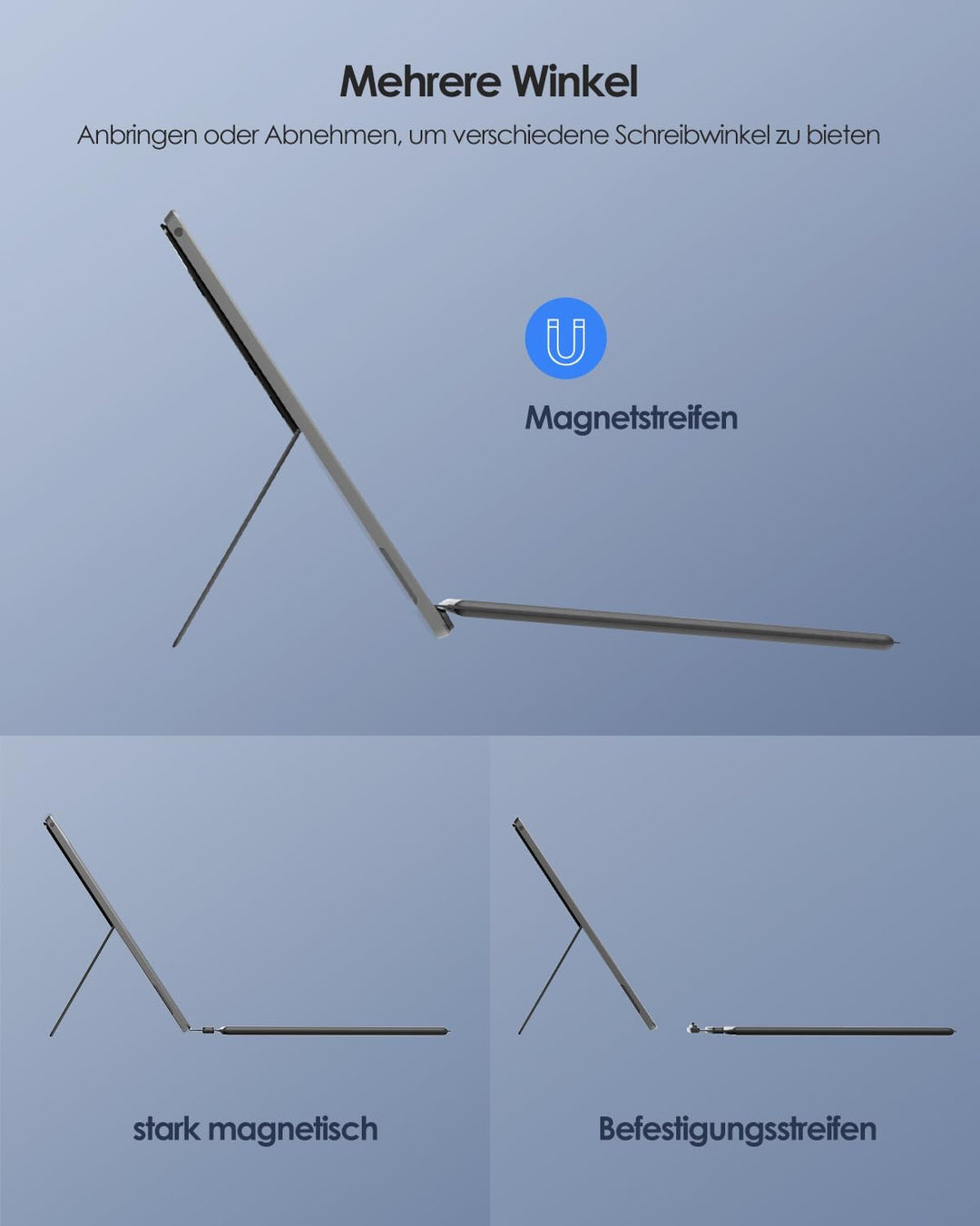Qulose Surface Pro Tastatur für Microsoft Surface Pro 7 Plus/Pro 7/Pro 6/Pro 5/Pro 4/Pro 3, Kabellos