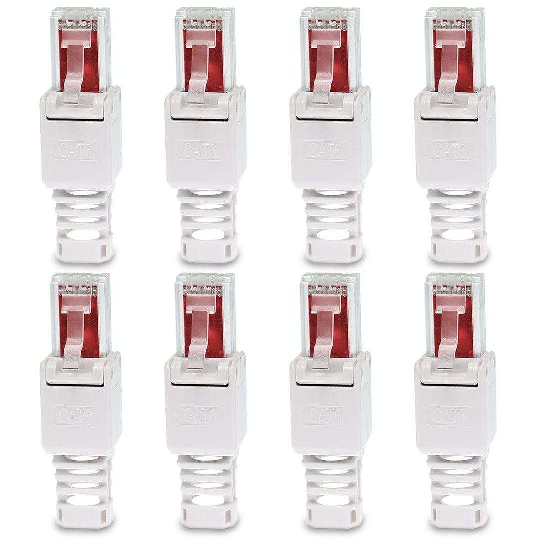 UC-Express CAT 6 RJ45 Netzwerkstecker - 8X RJ45 Netzwerk Stecker Steckverbinder - mit Zugentlastung