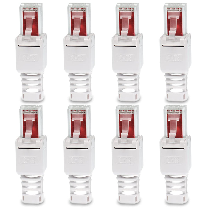 UC-Express CAT 6 RJ45 Netzwerkstecker - 8X RJ45 Netzwerk Stecker Steckverbinder - mit Zugentlastung