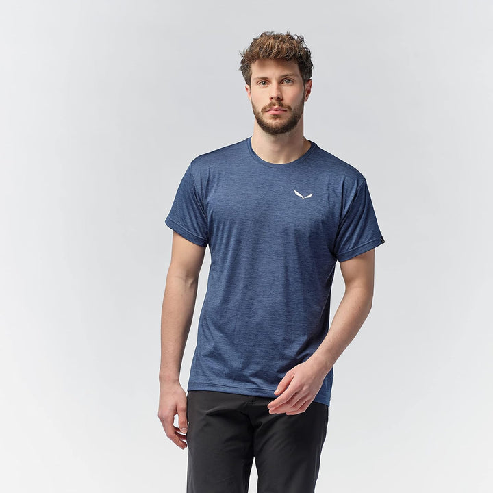 Salewa Herren Puez Melange Dry M S/S Tee Hemden & T-shirts 3XL Dark Denim Melange, 3XL Dark Denim Me