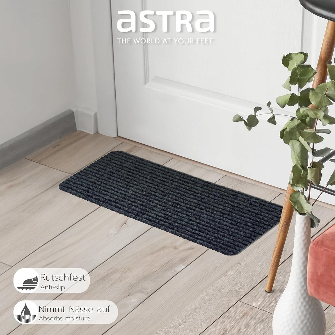 Astra Fussmatte innen anthrazit Schmutzfangmatte rutschfest – Türmatte 25x60 cm 3er Set wasserabweis