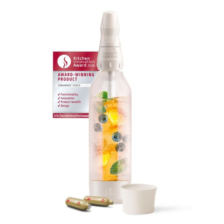 iSi Twist'n Sparkle Virtuoso Wassersprudler 0.95L – Soda Maker für Sprudelwasser, Säfte & Cocktails
