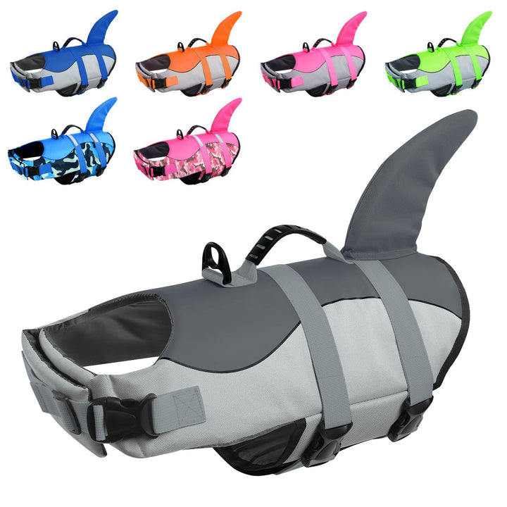 CITÉTOILE Schwimmweste Hunde Hai, Leicht und Sicher für Wassersport, hundeschwimmweste mit Griff und