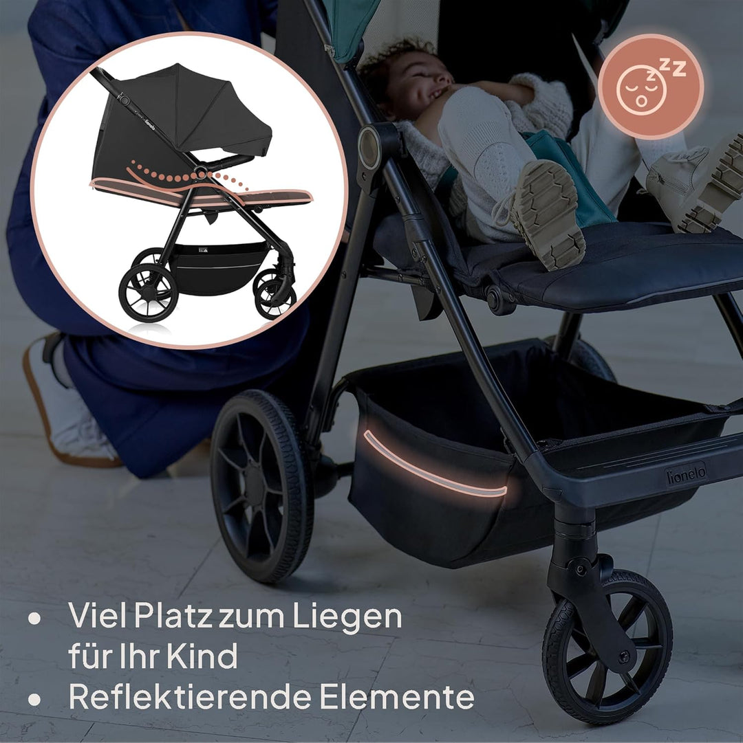 LIONELO MIRA Buggy bis zu 22 kg von 6 Monaten bis 4 Jahren Schwenkbare 360° Räder Volle Stossdämpfun