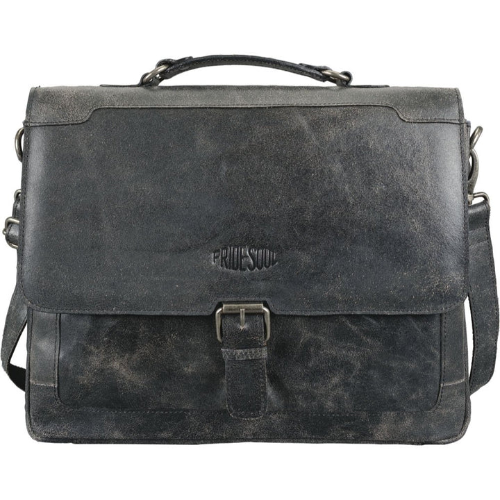 Pride and Soul Unisex Businesstasche Scratch, Laptoptasche Leder Computer, Schwarz (Schwarz), 11.5x2