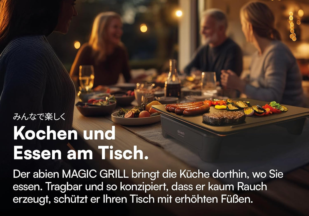 MAGIC GRILL - Teppanyaki Elektrogrill für drinnen und draussen - Japanisches Design für mehr Genuss
