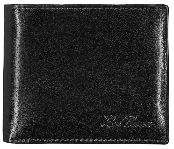 Portemonnaie Geldbörse Herren Red Baron Schwarz Echt Leder RB-WT-006-03