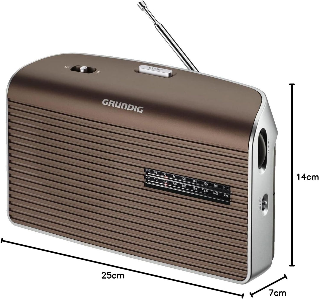 Grundig Music 60, empfangsstarkes Radio im modernen Design, brown/silver braun/silber empfangsstarke