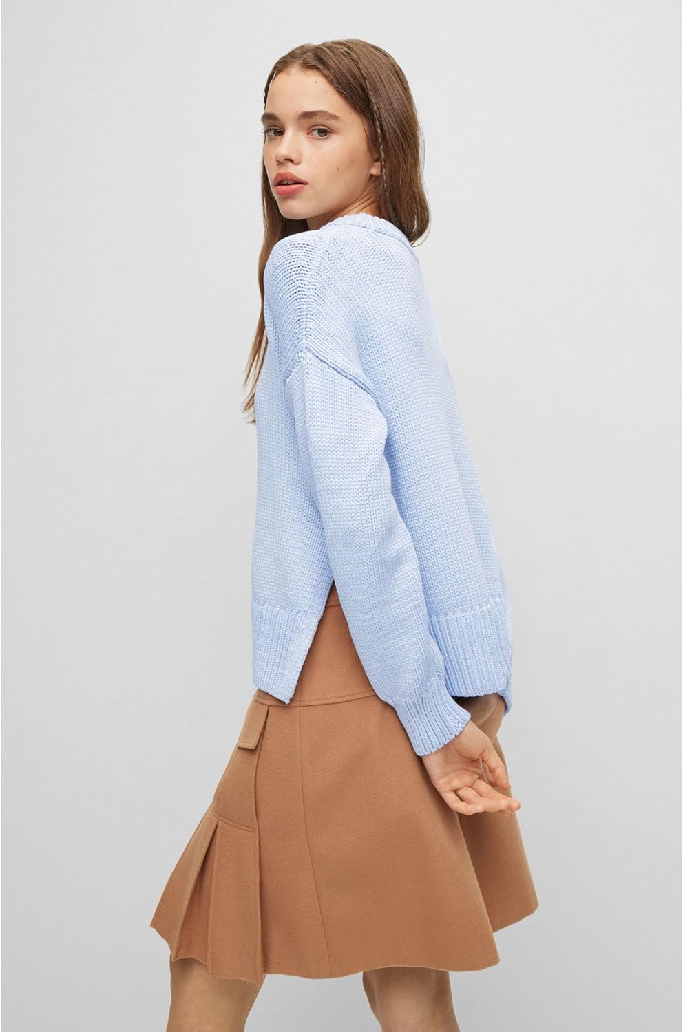 HUGO Damen Smegina Knitted-Sweater S Blau, S Blau