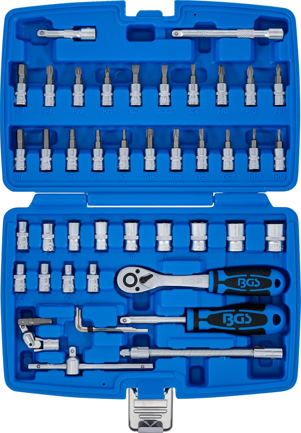 BGS 2146 | Steckschlüssel-Satz | Antrieb 6,3 mm (1/4") | 46-tlg. 46-tlg., mit Bohrung, 46-tlg., mit