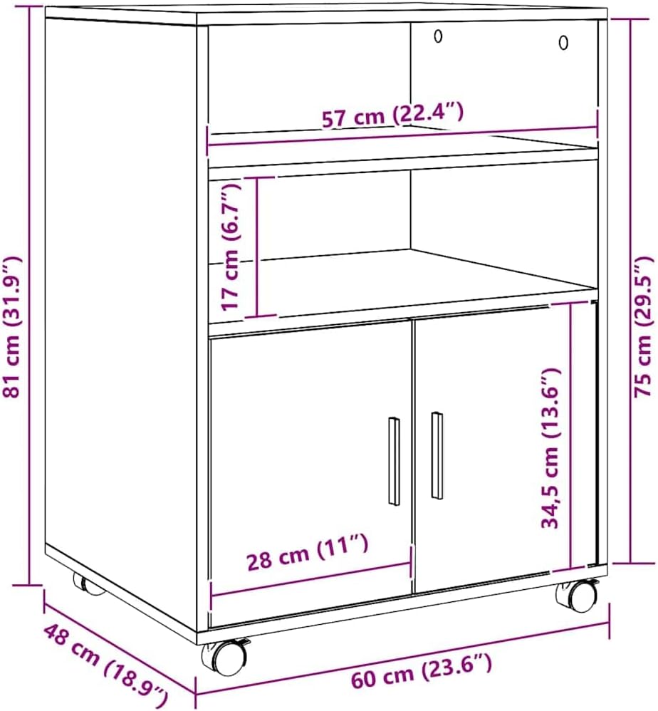 vidaXL Rollschrank, Büroschrank mit Stauraum, Aktenschrank für Wohnzimmer Büro, Bürocontainer Schran