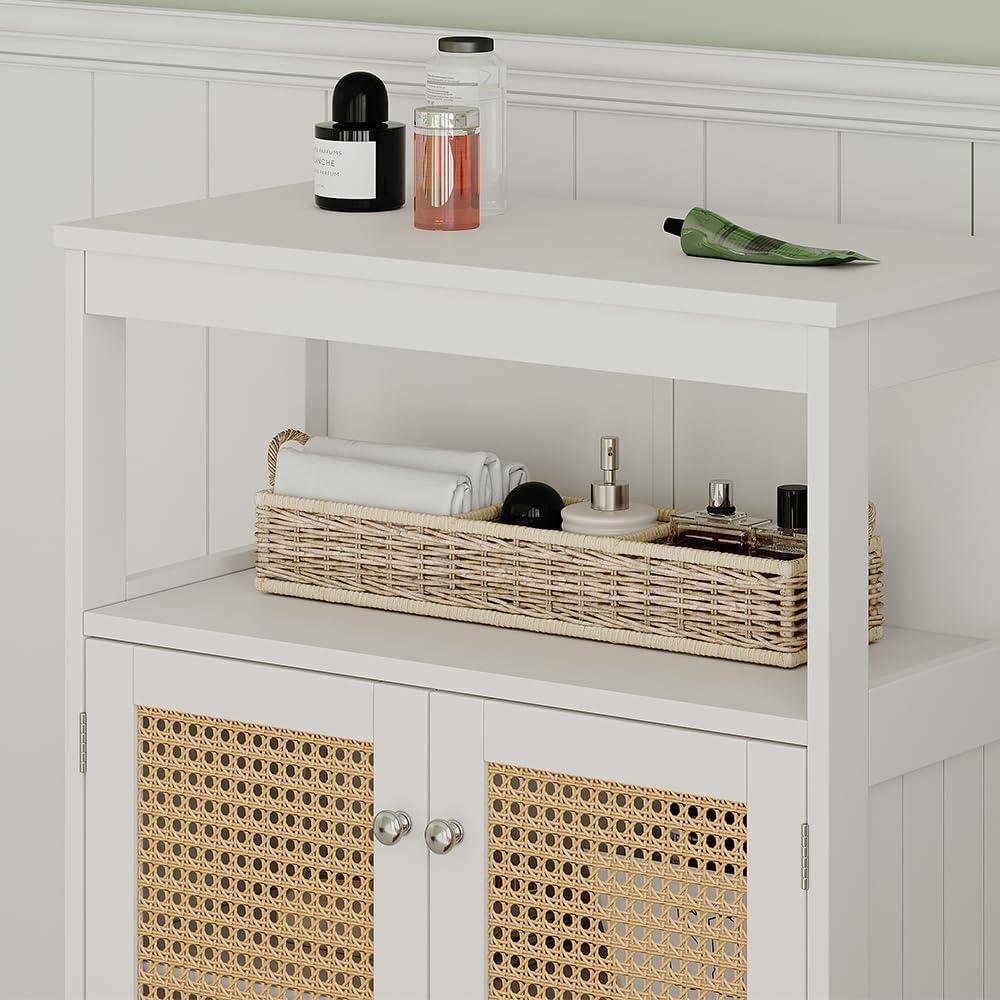 Vicco Midischrank Rosario, Weiss, 60 x 80 cm mit Türen und offenem Fach Sideboard, Sideboard