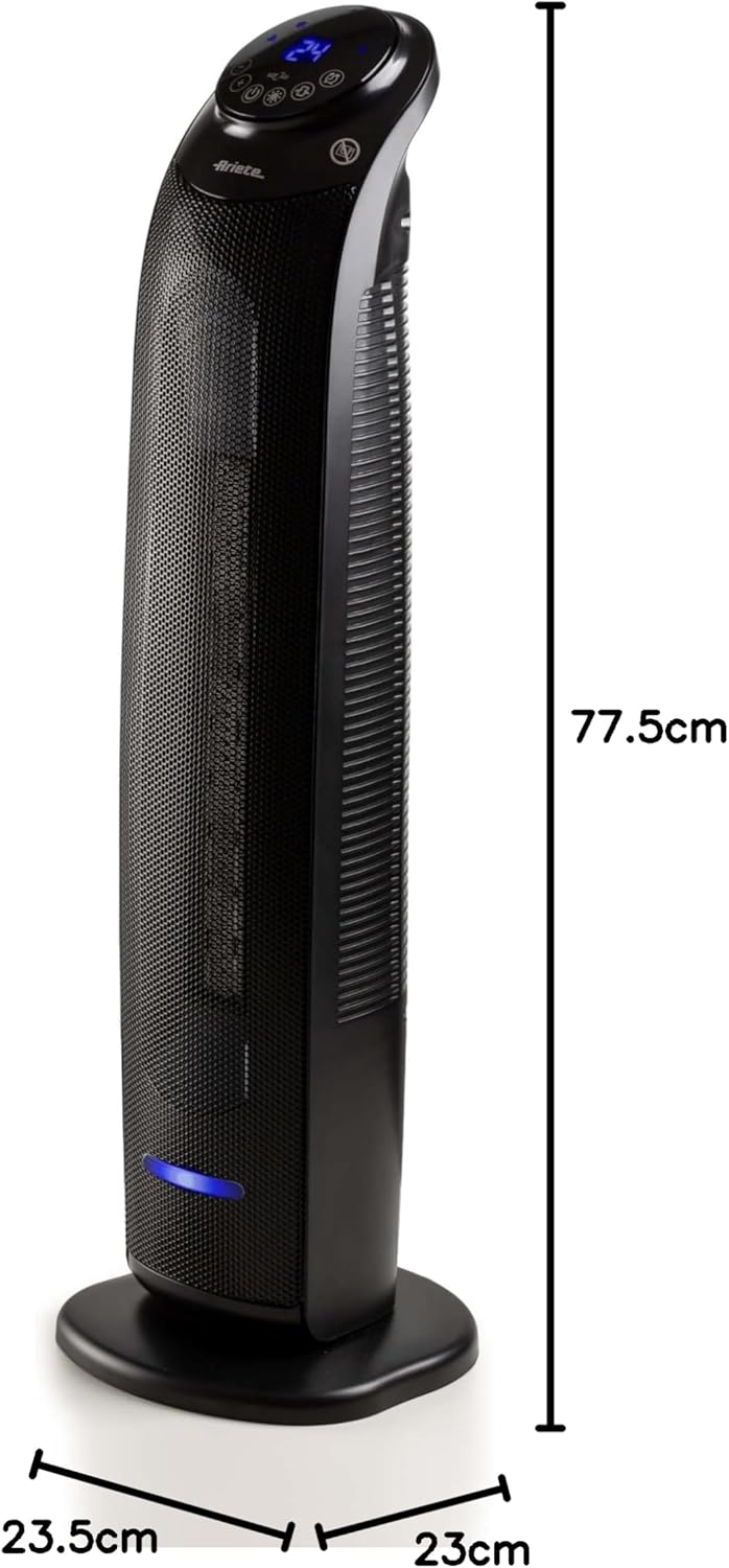 Ariete 8213 Turm-Heizlüfter, 2200 W, 3 Geschwindigkeitsstufen, Timer bis zu 8 Stunden, Ventilationsf