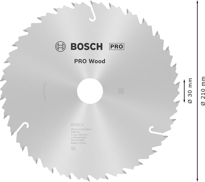 Bosch Professional 1x Kreissägeblatt Speedline Wood (für Holz, Sägeblatt Ø 210 x 30 x 2,6 mm, 30 Zäh