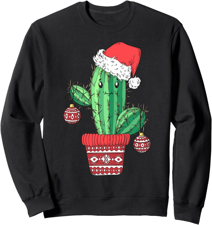 Cool Sarcasm Funny Christmas Santa Claus Cactus Graphic Fun Sweatshirt