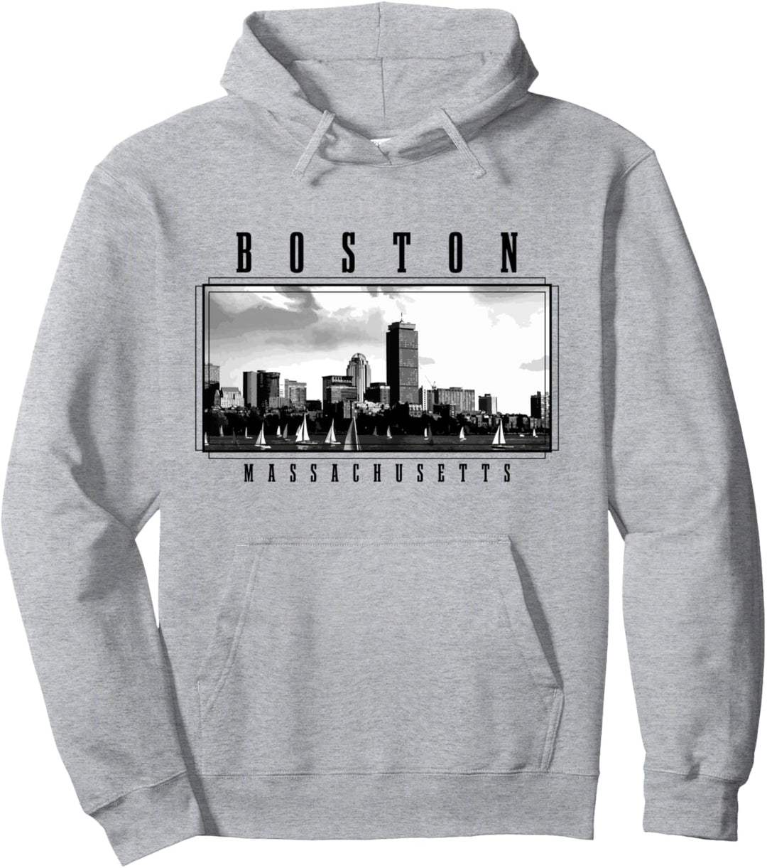 Boston Vintage Skyline Massachusetts USA Amerika Souvenir Pullover Hoodie