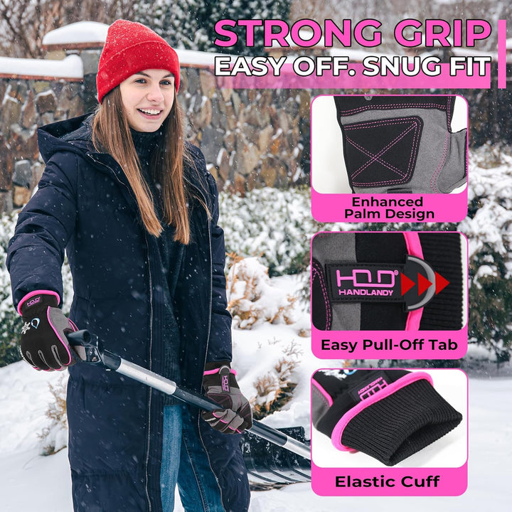 HLDD HANDLANDY wasserdichte Handschuhe für Herren, Winddichte Thermohandschuhe, Touchscreen Winterha