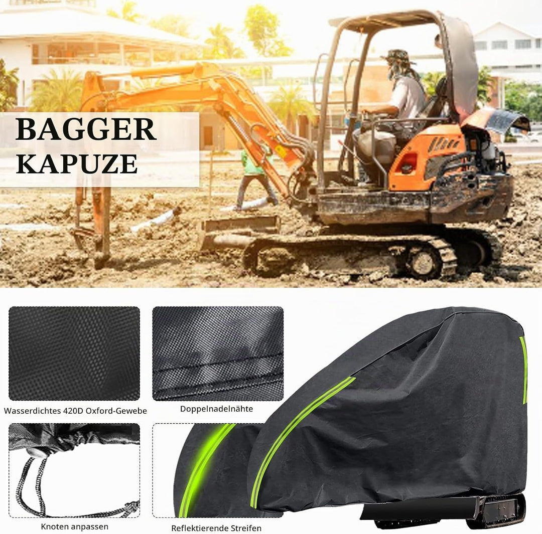 Baggerabdeckung, 420D Abdeckung für Minibagger 800-1600kg, Wasserdicht Atmungsaktive Baggerplane, Mi