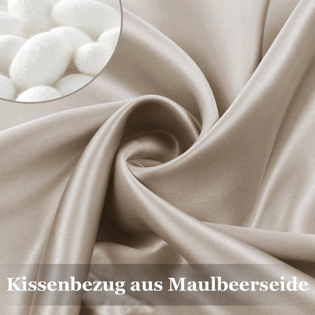 Adubor 100% Seidenkissenbezug 80x80 cm für Haar und Haut, Beide Seiten Natürliche Kissenbezug Seide,