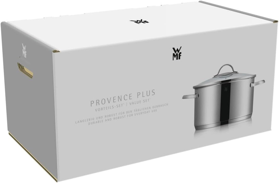 WMF Provence Plus Topfset Induktion 5-teilig, Kochtopf Set mit Glasdeckel, Cromargan Edelstahl polie