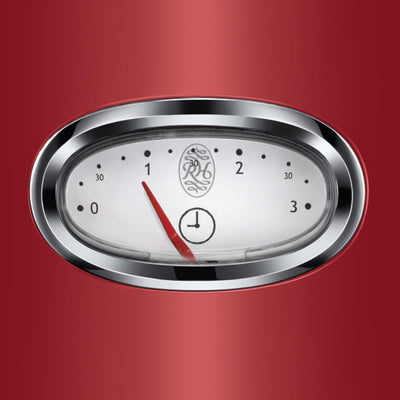 Russell Hobbs Toaster [für 2 Scheiben] Retro Edelstahl Rot (Countdown-Anzeige im Retrodesign, inkl.