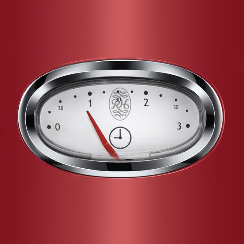 Russell Hobbs Toaster [für 2 Scheiben] Retro Edelstahl Rot (Countdown-Anzeige im Retrodesign, inkl.