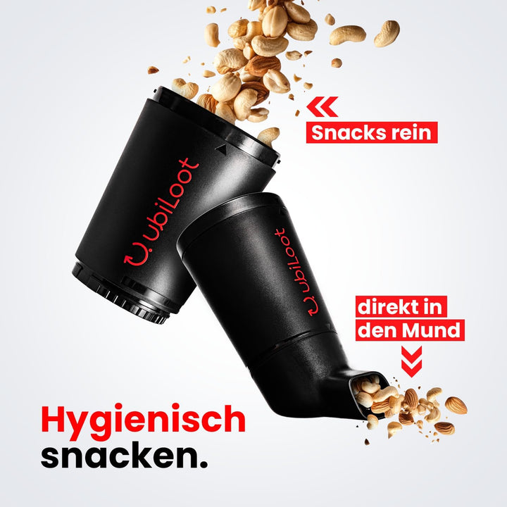 Innovativer Snackspender für saubere Hände & Equipment [485ml] - Ideal für Gaming, Büro & Freizeit -