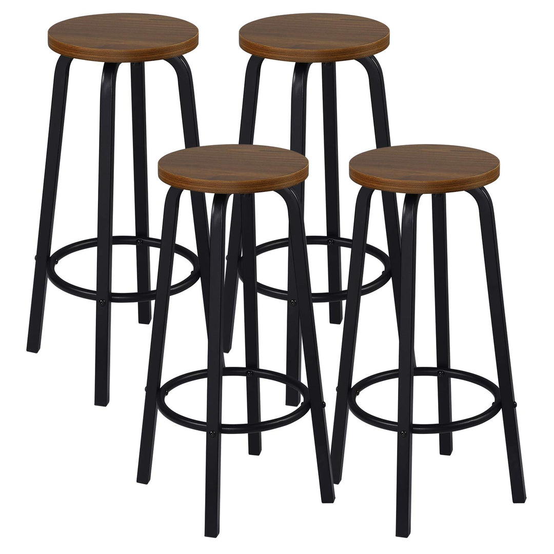 WOLTU 4X Barhocker Barstuhl Bistrohocker Tresenhocker runde Sitzfläche aus MDF Gestell aus Metall Du